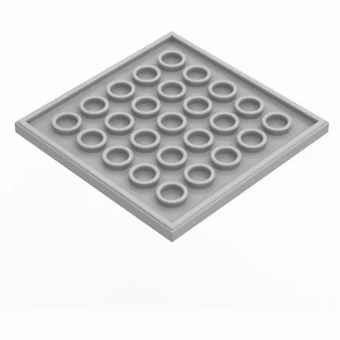 Tile 6 x 6 with Bottom Tubes, Textured Surface | 10202 | 15 pcs