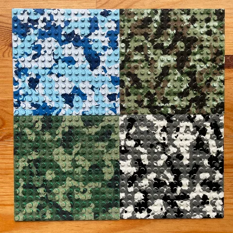 11 verschiedene Bedruckte Grundplatten | Camouflage 16x16 | 91405 – Bild 2 – Klemmbaustein LEGO
