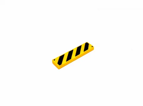 30 x Fliese 1x4 mit "Warn-Print" | 2431 – Klemmbaustein LEGO