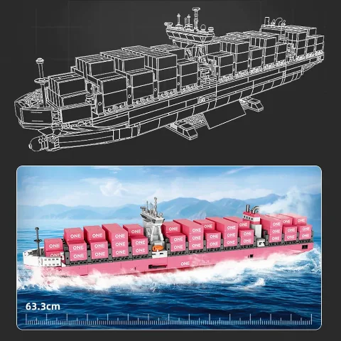 Containerschiff | 1466 Klemmmbausteine | Jiestar – Bild 2 – Klemmbaustein LEGO