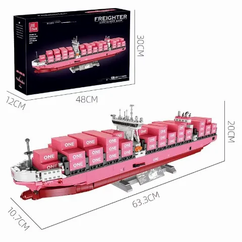 Containerschiff | 1466 Klemmmbausteine | Jiestar – Bild 5 – Klemmbaustein LEGO