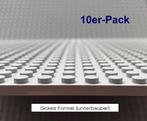 Penny Bricks® 10er-Pack Unterbaubare Grundplatte Baseplate 32x32 | 3811