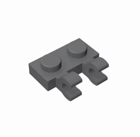 Plate, Modified 1 x 2 with 2 Open O Clips (Horizontal Grip) | 60470b | 100 Stück – Bild 3 – Klemmbaustein LEGO