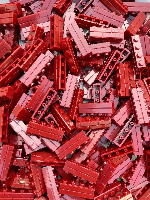 1 Kilogramm Mauerstein 1x4 | 15533 | ca. 660 Klemmbausteine – Bild 1 – LEGO