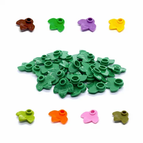 200 pcs Plant Plate, Round 1 x 1 w. 3 Leaves | Klemmbaustein Pflanzenteil 32607 – LEGO