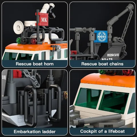 Britisches Rettungs-Boot | 364 Klemmbausteine | MouldKing 10081 – Bild 3 – LEGO