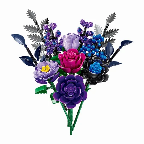 Dunkler Klemmbaustein Blumenstrauß | 759 Klemmbausteine – LEGO