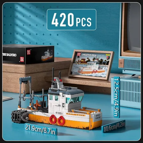 Fischer-Boot | 420 Klemmbausteine | MouldKing 10083 – Bild 2 – LEGO