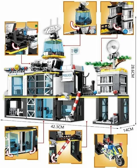 Große Klemmbaustein-Polizei-Station | 1261 Klemmbausteine – Bild 3 – LEGO