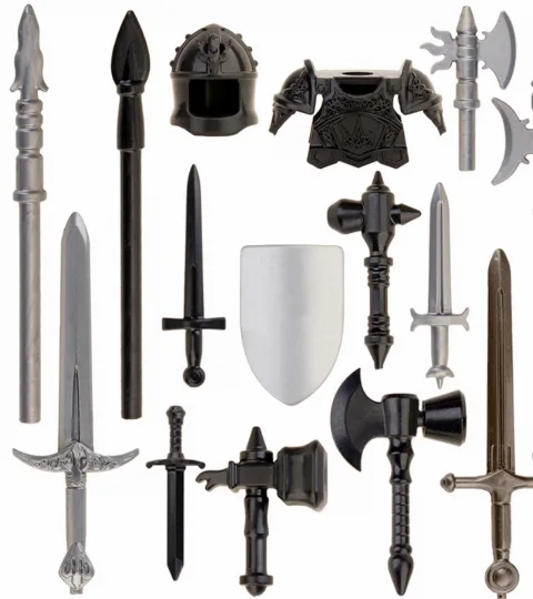 Klemmbaustein-Accessoires: Schwerter, Lanzen, Schilde – Bild 1 – LEGO