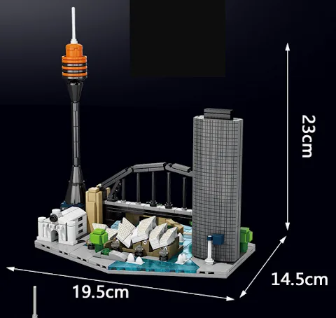Ein Klemmbaustein Set - Australien aus Klemmmbausteinen im lego Architektur Stil