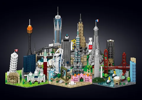 Ein Klemmbaustein Set der Dubai Skyline – LEGO