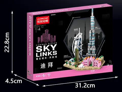 Ein Klemmbaustein Set der Dubai Skyline – LEGO