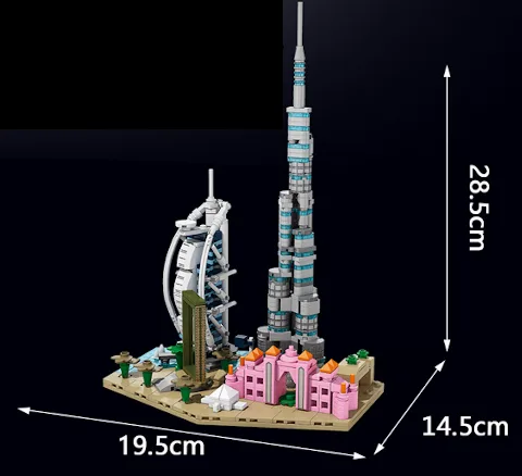 Ein Klemmbaustein Set der Dubai Skyline – LEGO