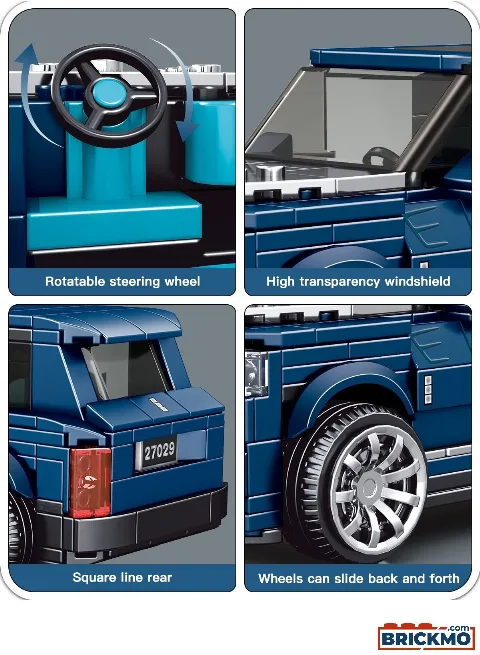 Klemmbaustein Auto Sets  | 474+ Klemmbausteine mit Displaybox | Mould King 27029 – Bild 4 – LEGO