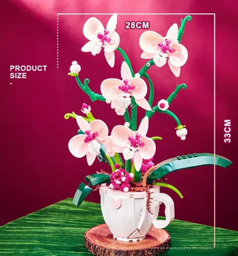 Klemmbaustein-Blume | Orchidee in Kaffeetasse | 567 Klemmbausteine – Bild 2 – LEGO