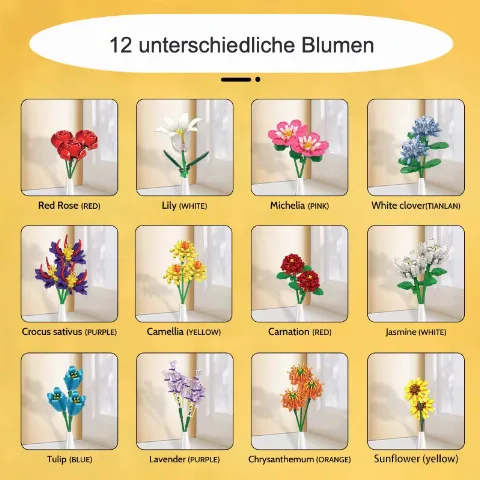 Klemmbaustein Blumenstrauß | 1064 Klemmbausteine – LEGO