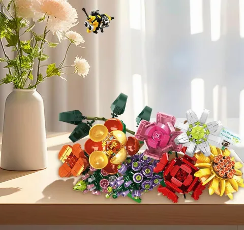 Klemmbaustein Blumenstrauß | 8 verschiedene Blumen | 770 Klemmbausteine – Bild 2 – LEGO