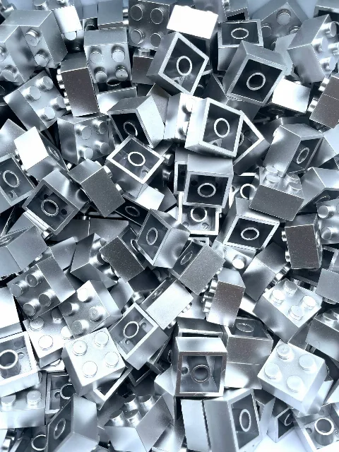 Klemmbaustein Chrome-Pack | 10 x Stein 2x2 Gold und Silber – Bild 2 – LEGO