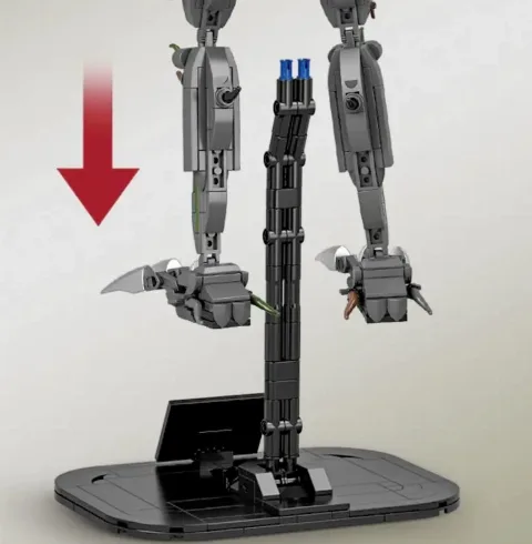 Auf dem Foto sieht man eine Nahaufnahme eines detailgetreuen Klemmbaustein und Legosets der Demodog Figur aus Stranger Things