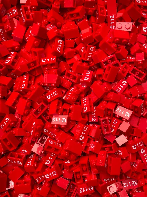 Klemmbaustein mit "112" Feuerwehr- Druck – Bild 2 – LEGO