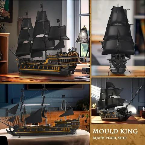 Klemmbaustein-Piratenschiff Black Pearl | 4794 Klemmbausteine | MouldKing 13186 – Bild 3 – LEGO