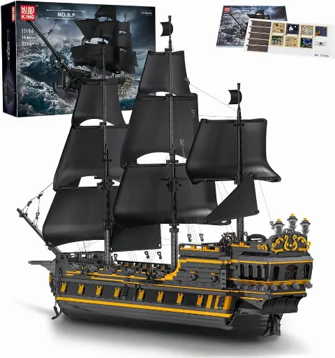 Klemmbaustein-Piratenschiff Black Pearl | 4794 Klemmbausteine | MouldKing 13186 – Bild 2 – LEGO