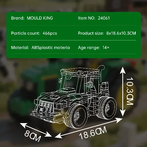 Klemmbaustein-Traktor | 466 Klemmbausteine | MouldKing 24061 – Bild 5 – LEGO