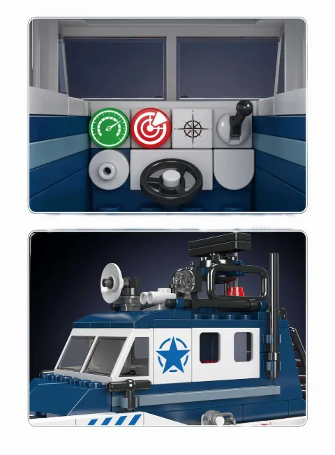 Polizei-Schiff | 413 Klemmbausteine | MouldKing – Bild 4 – LEGO