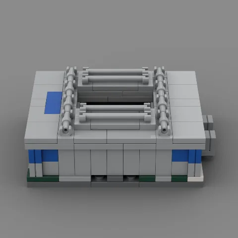 Auf dem Foto ist eine Nahaufnahme eines Stadions des Fussballvereins Düsseldorf, aus Klemmbausteinen nachgebaut, zu sehen. – LEGO