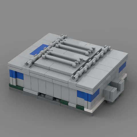 Auf dem Foto ist eine Nahaufnahme eines Stadions des Fussballvereins Düsseldorf, aus Klemmbausteinen nachgebaut, zu sehen. – LEGO