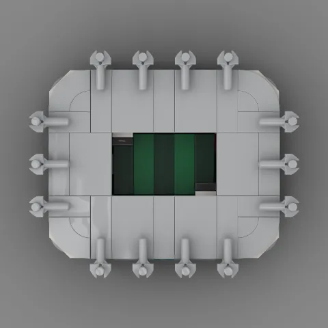 Klemmbaustein Fußballarena im Gladbach Stil inspiriert vom Borussia-Park – LEGO