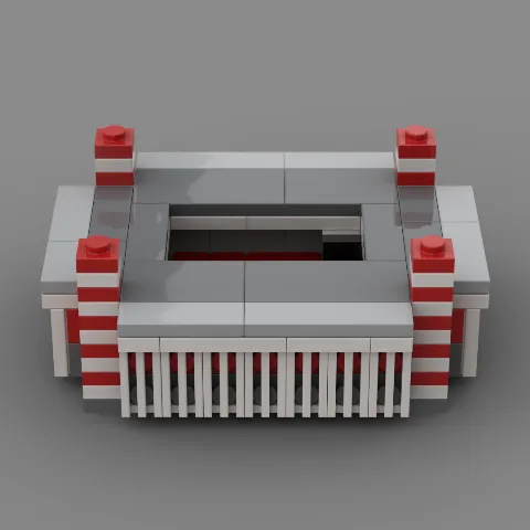 Klemmbaustein Fußballarena im Köln Stil inspiriert vom RheinEnergieStadion – LEGO