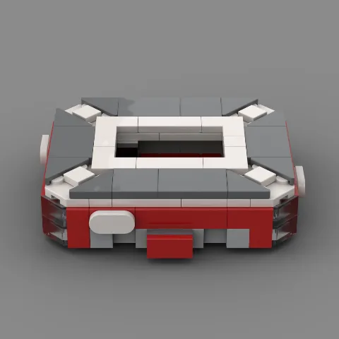 Auf dem Foto sieht man eine Nahaufnahme eines detailgetreuen Klemmbaustein Stadions des Fussballvereins Mainz 05 – LEGO