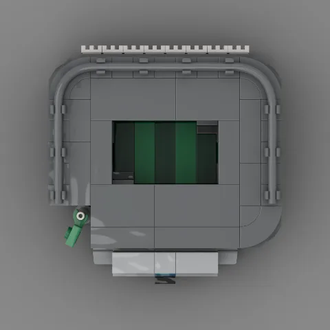 Auf dem Foto sieht man eine Nahaufnahme eines detailgetreuen Klemmbaustein Stadions des Fussballvereins Preußen Münster – LEGO