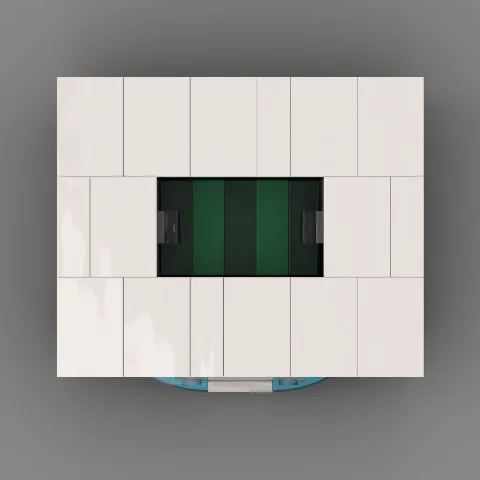 Auf dem Foto sieht man eine Nahaufnahme eines detailgetreuen Klemmbaustein Stadions des Fussballvereins VFL Wolfsburg – LEGO