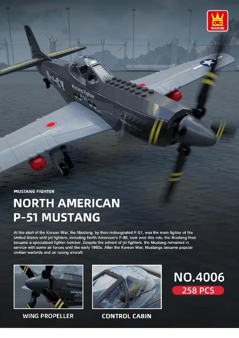 Wange 4006 P-51 Mustang | 258 Klemmbausteine – Bild 2 – LEGO